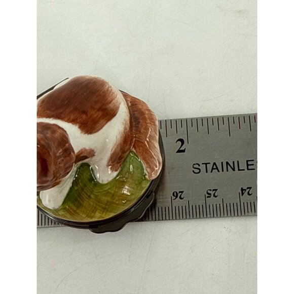 HALCYON DAYS PORCELAIN BONBONNIERE CAVALIER KING CHARLES‎ SPANIEL Trinket Box - Picture 11 of 12